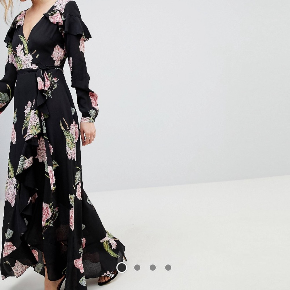 Asos Floral Wrap Maxi Dress